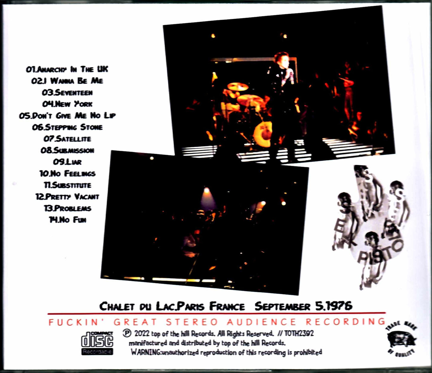 Sex Pistols Sex Pistols/France 1976 Upgrade・Remaster