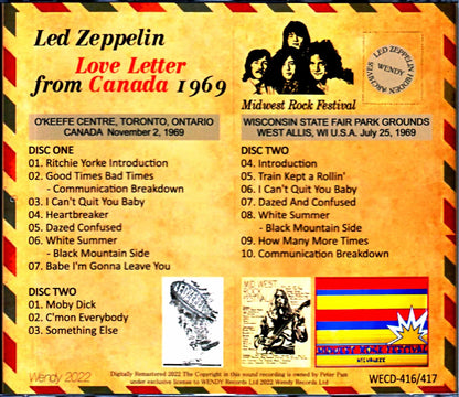 Led Zeppelin/Canada 1969 Newly Discovered Source & more
