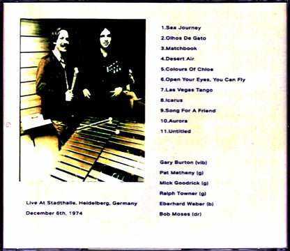 Gary Burton Quintet Pat Metheny,Ralph Towner Gary Burton Pat Metheny/Germany 1974