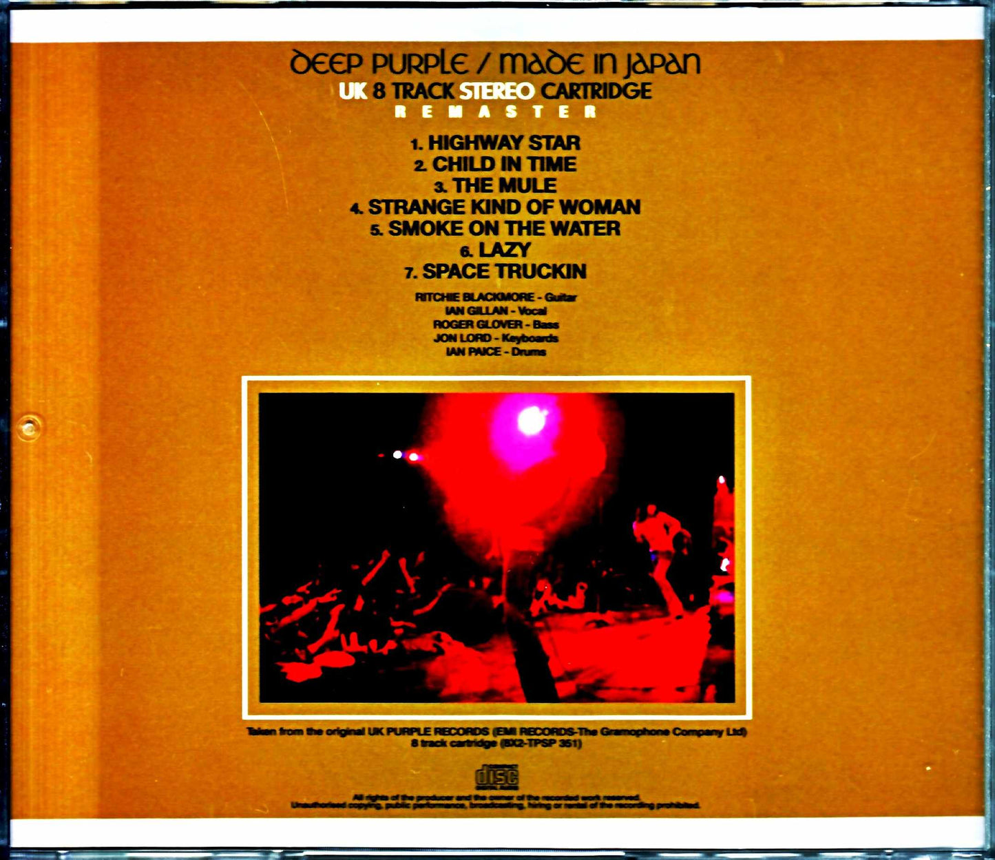 Deep Purple Deep Purple/Made in Japan Made in Japan Original UK 8 Track Cartridge Remastered