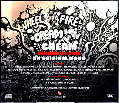 Cream Cream/The Wonderful World of Cream Wheels of Fire UK Original Mono