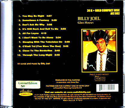 Billy Joel Billy Joel/Glass Houses Glass Houses Original US CD Audio Fidelity