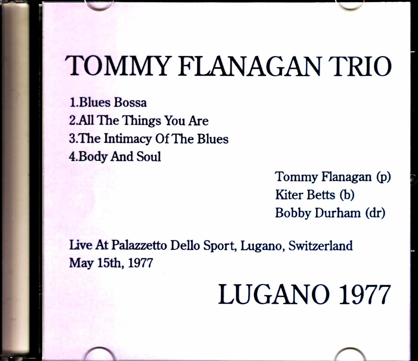 Tommy Flanagan Trio Tommy Flanagan/Switzerland 1977