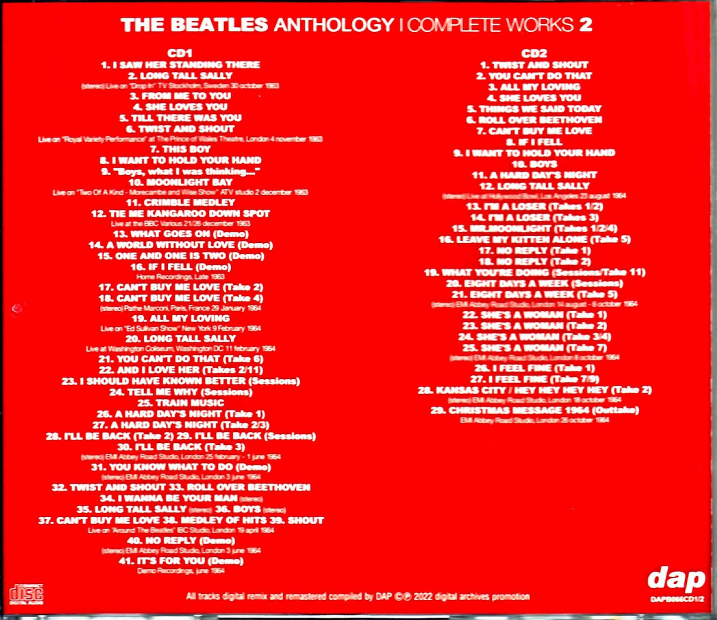 Beatles / Anthology Newly Edited, Expanded, and Revised Edition "Complete Works" Vol. 2 Anthology Complete Works Vol.2