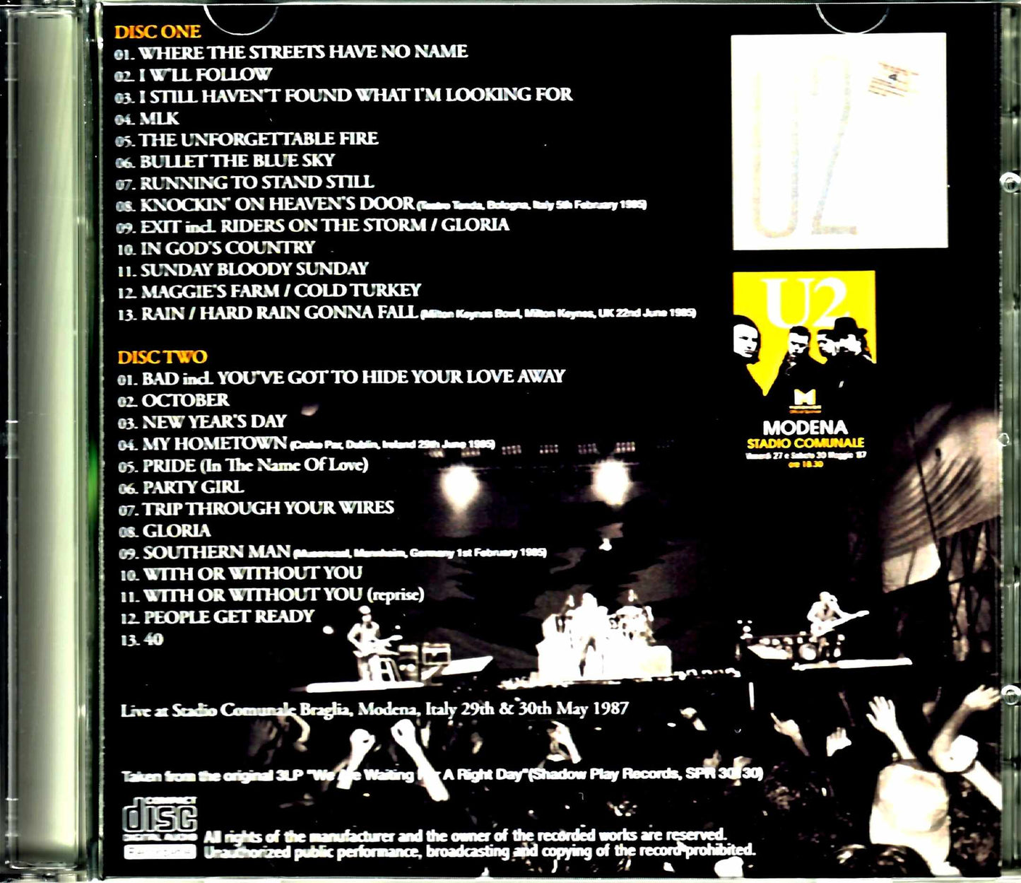 U2 You2/Italy 1987 2Days Original 3LP Edition