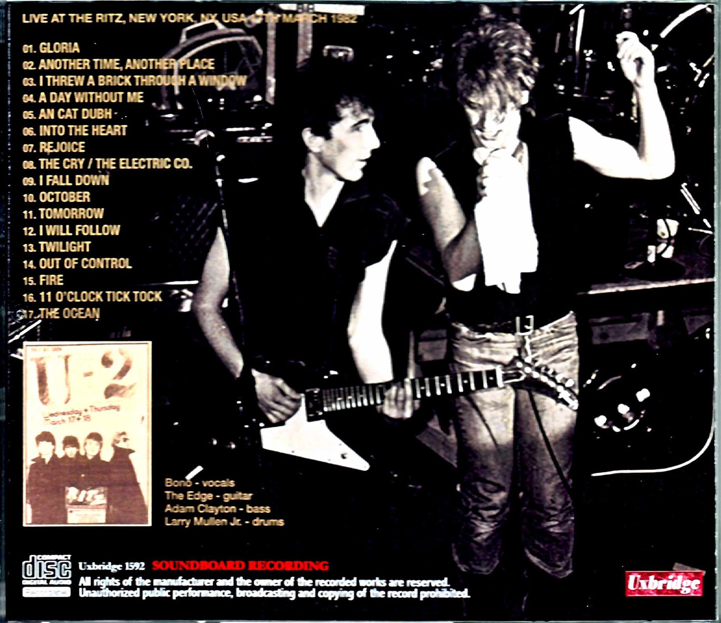 U2/NY,USA 3.17.1982