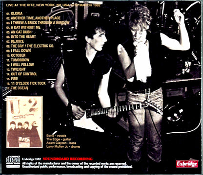 U2/NY,USA 3.17.1982