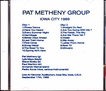 Pat Metheny Group Lyle Mays Pat Metheny Lyle Mays/Iowa,USA 1989 Complete