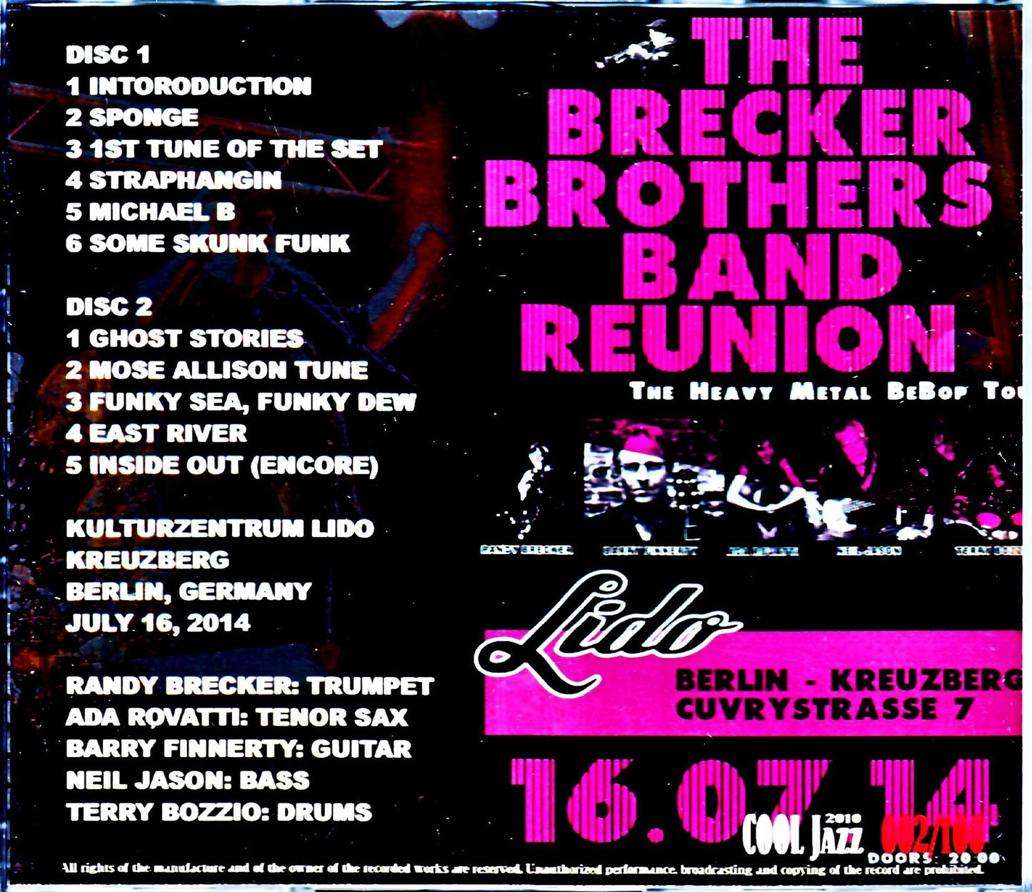 Brecker Brothers Band Reunion Brecker Brothers /Germany 2014 Complete