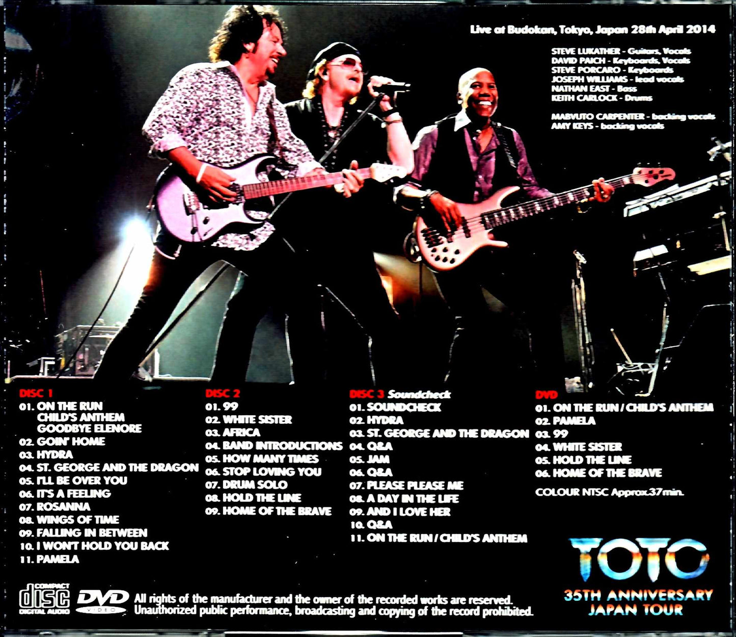 Toto / Tokyo performance 2nd day performance 2014 Complete version Tokyo,Japan 4.28.2014 & Soundcheck Complete S & V