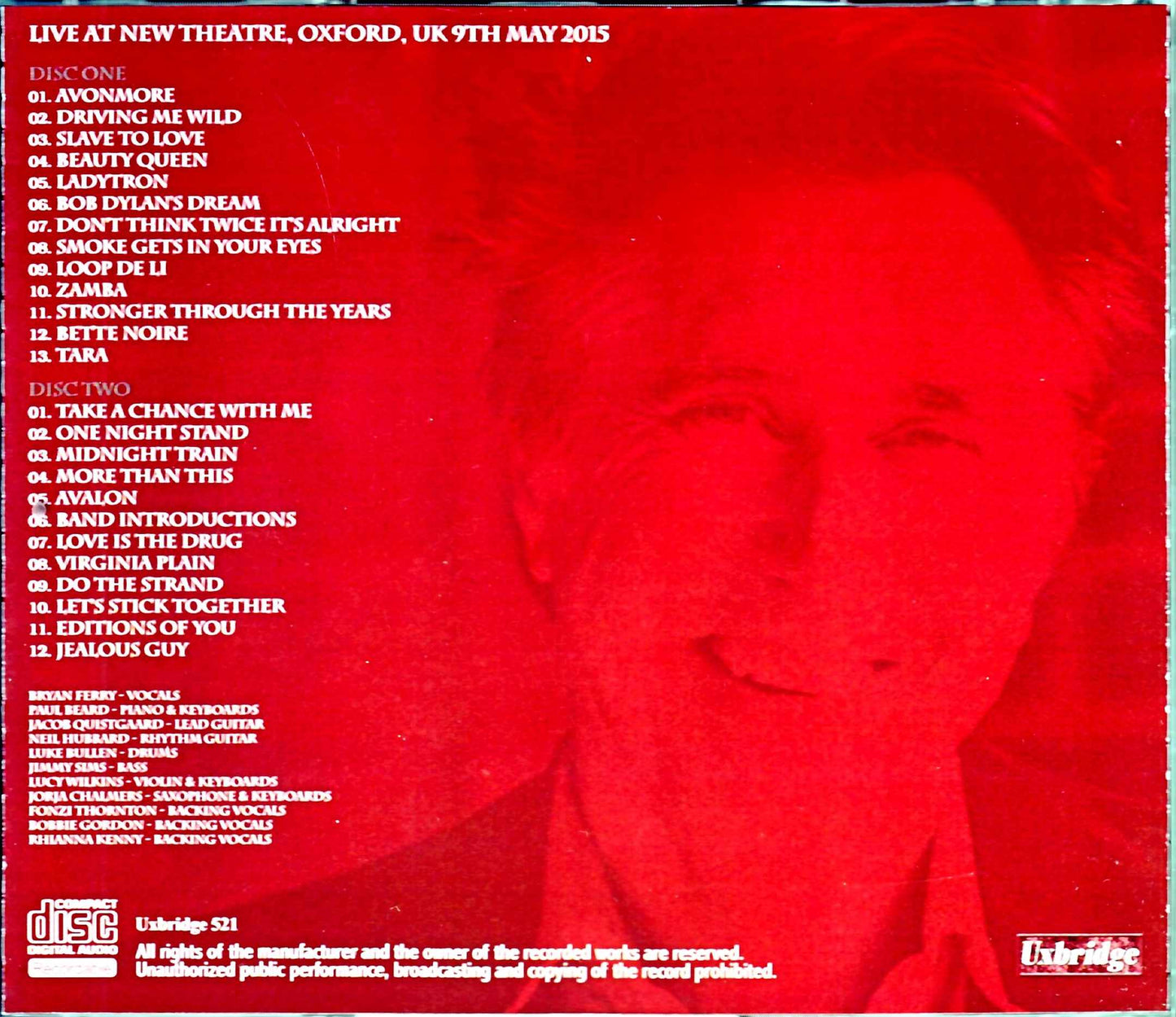 Bryan Ferry/England,UK 2015 Complete