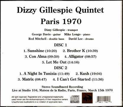 Dizzy Gillespie Quintet Dizzy Gillespie/France 1970