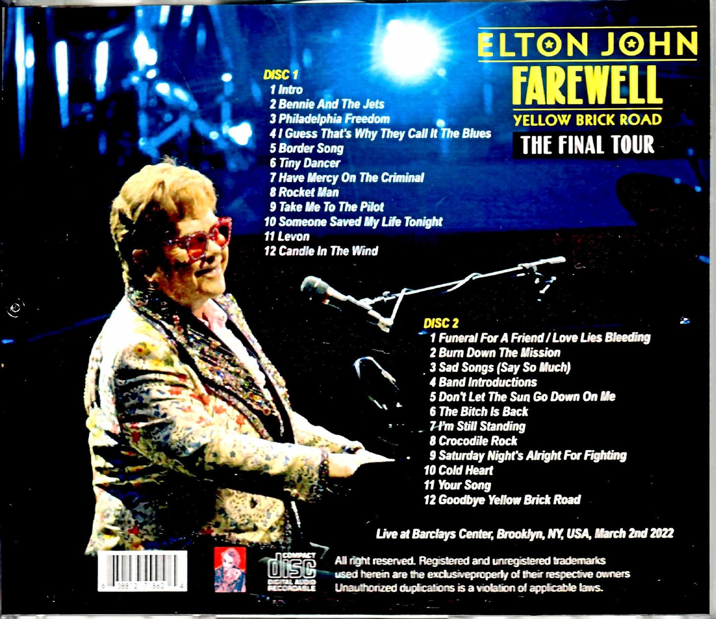 Elton John Elton John/NY,USA 3.2.2022 Complete