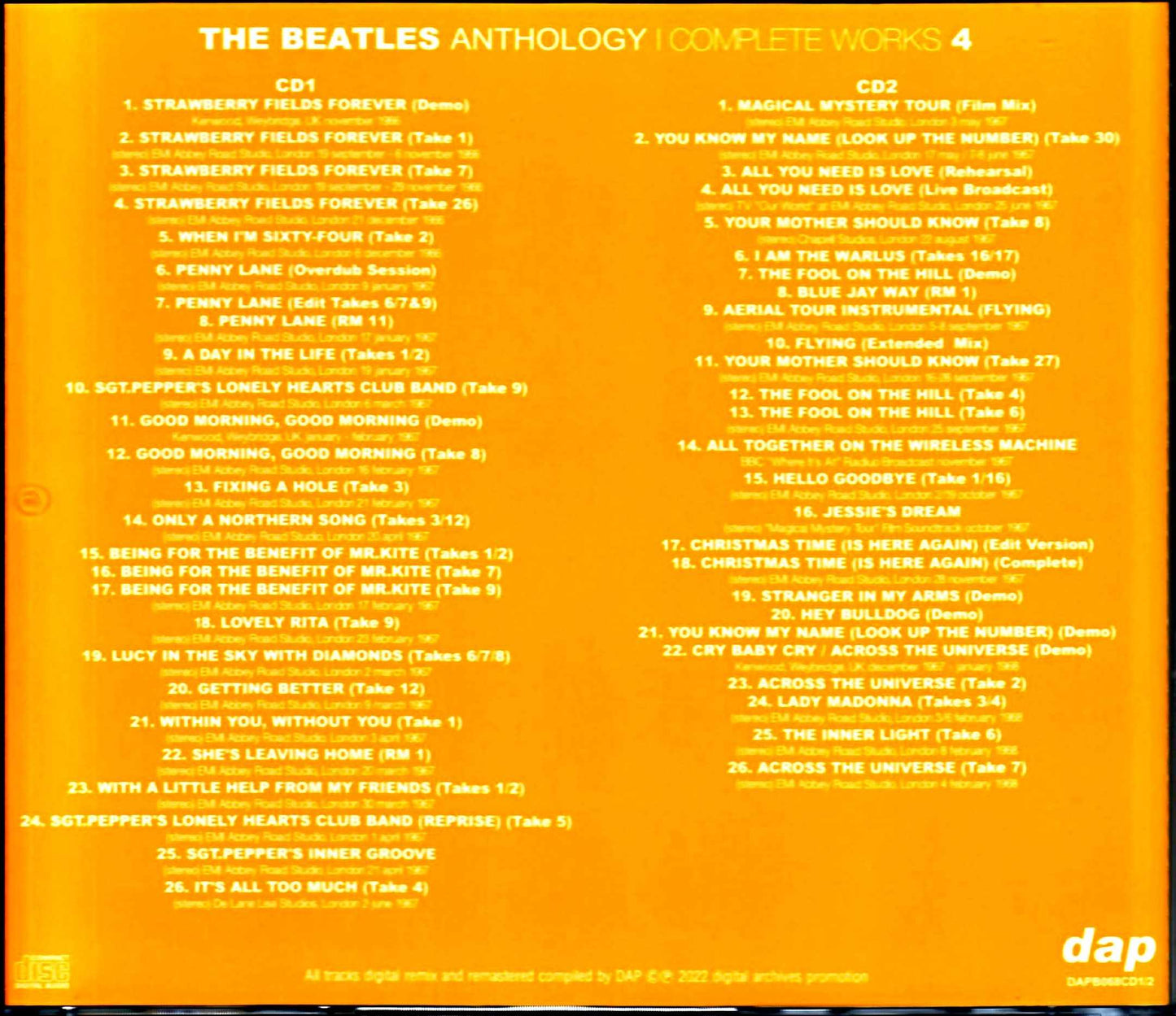 Beatles / Anthology Newly Edited and Expanded Edition "Complete Works" 4th Anthology Complete Works Vol.4