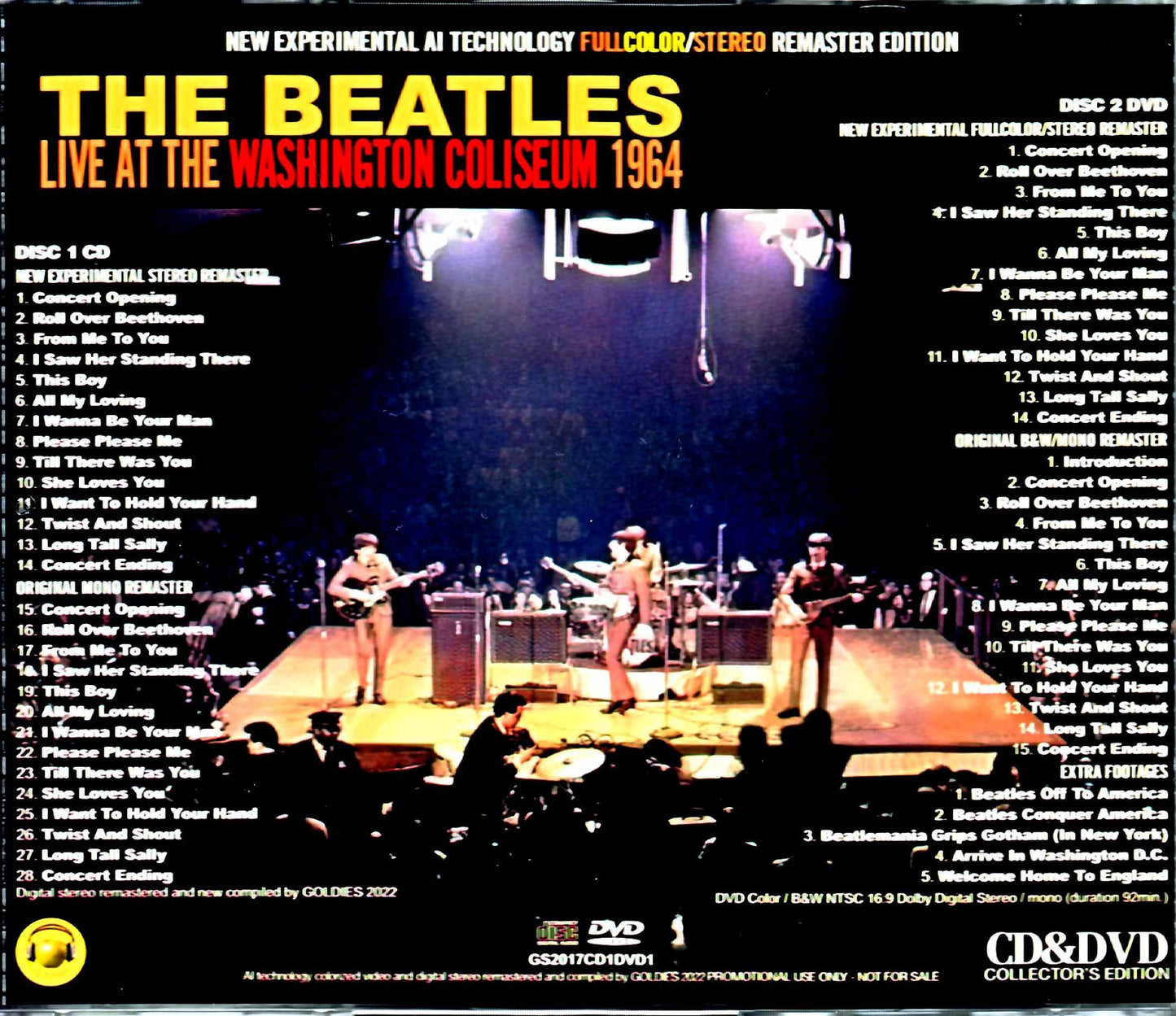 Beatles The Beatles/Washington Coliseum Concert 1964 Latest AI Technology WA,USA 1964 New Experimental Remaster S & V