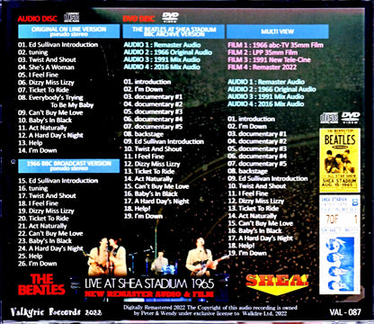 Beatles Beatles/Shea Stadium 1965 Latest AI technology NY, USA 1965 New Remaster S & V