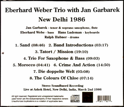 Eberhard Weber Trio Jan Garbarek Eberhard Weber Jan Garbarek/India 1986
