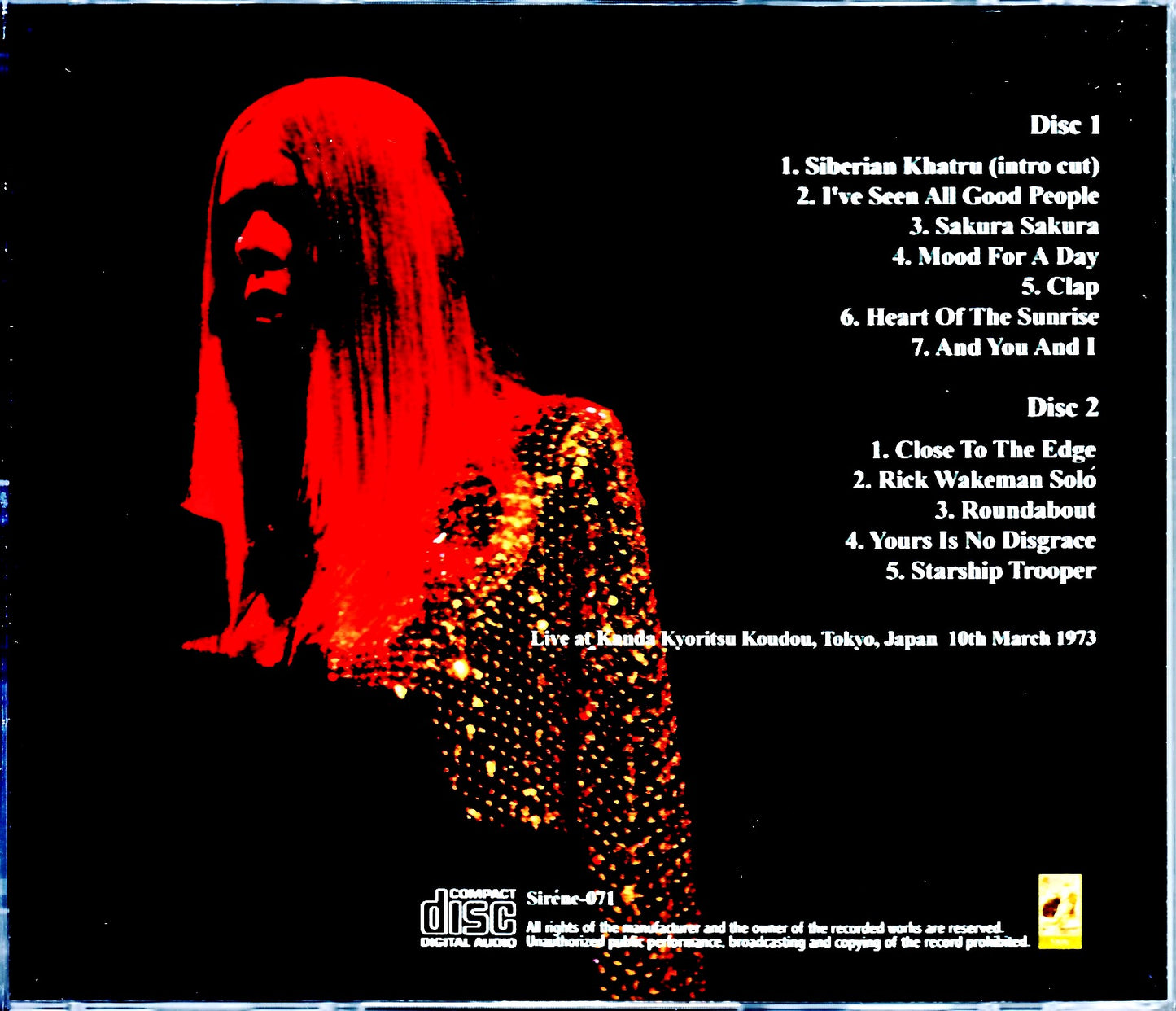 Yes/Tokyo,Japan 3.10.1973