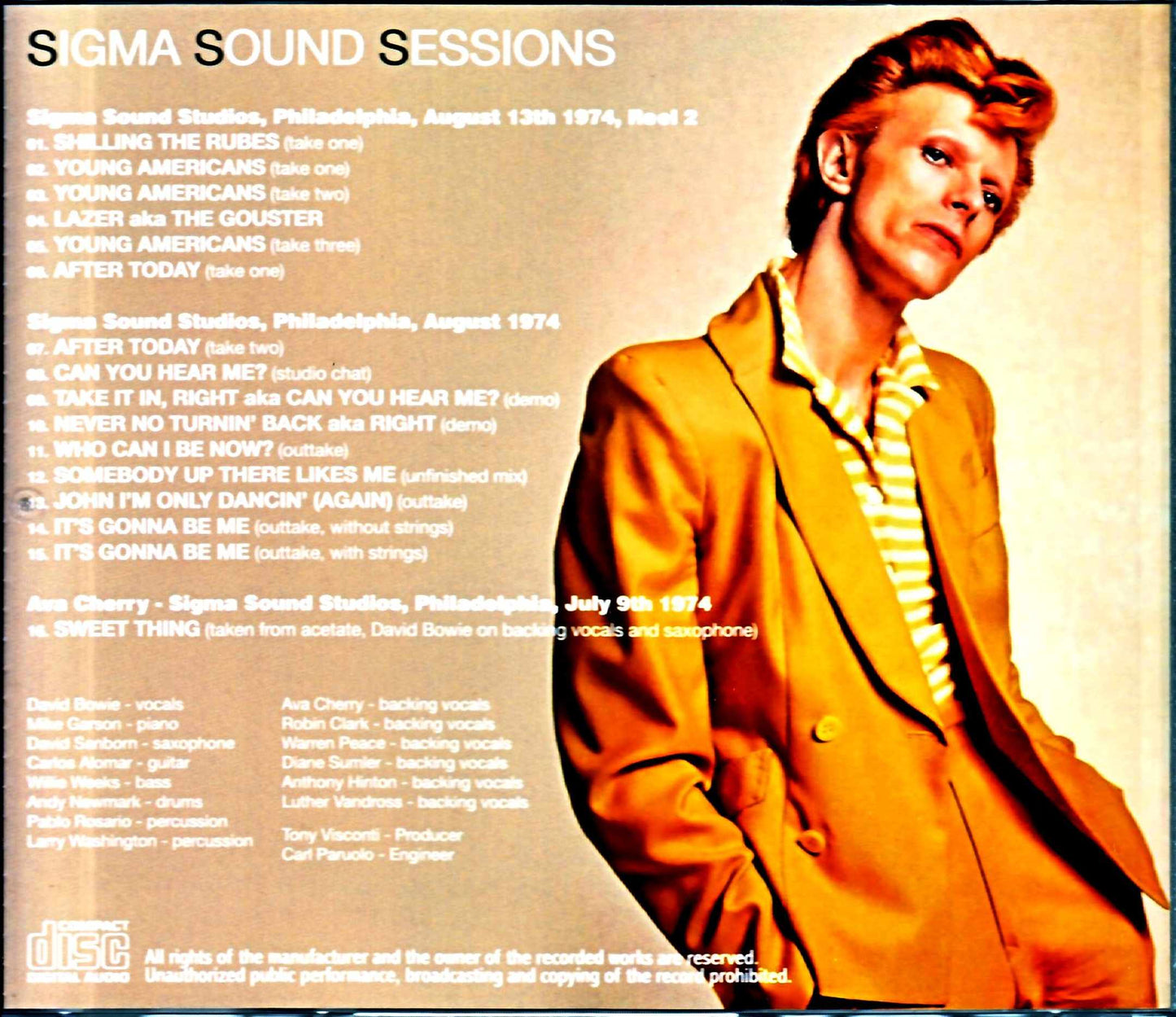 David Bowie/Young American Sigma Sound Sessions
