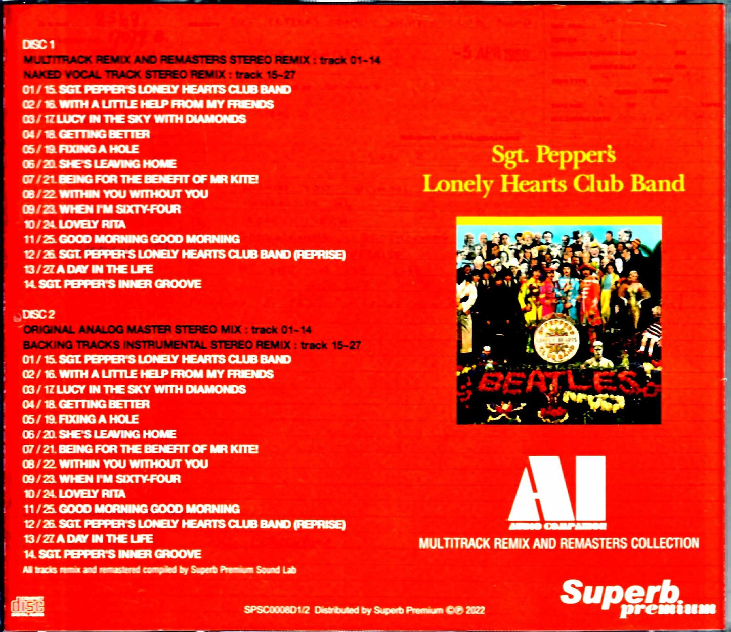 Beatles Sgt. Pepper's Lonely Hearts Club Band AI - Audio Compilation Multitrack Remix and Remasters