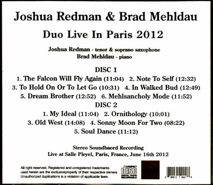 Joshua Redman Brad Mehldau Joshua Redman Brad Mehldau/France 2012 Complete