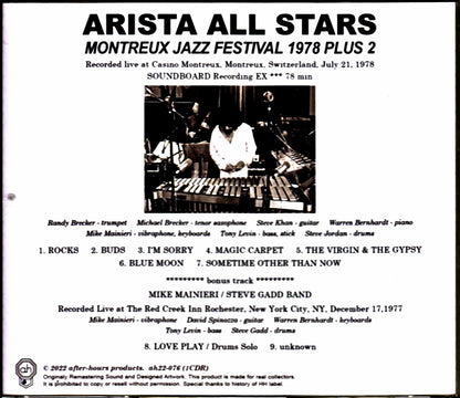 Arista All Stars Steve Gadd Band Randy Brecker,Michael Brecker,Mike Mainieri/Switzerland 1978 & more