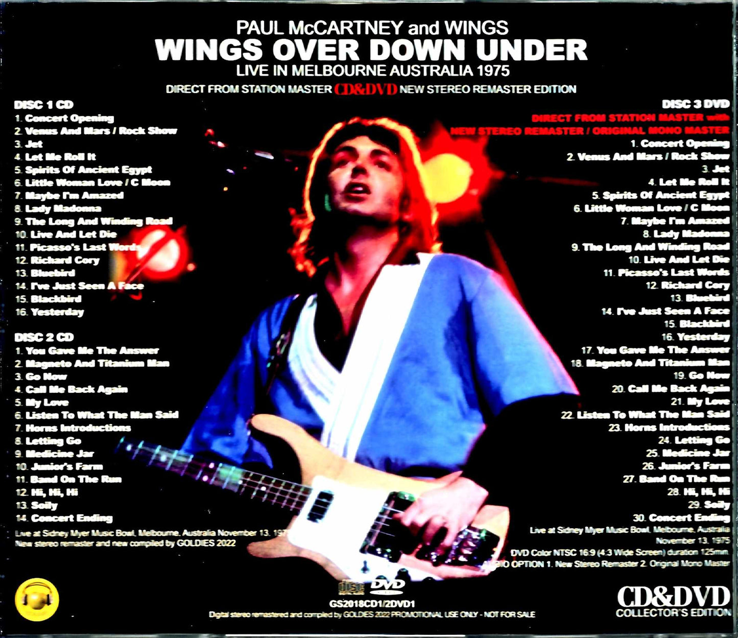 Paul McCartney Wings / Melbourne, Australia Latest compilation complete recording Australia 1975 S & V Complete
