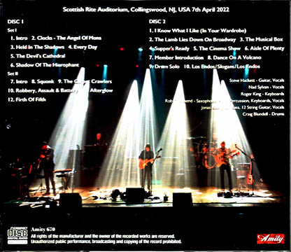 Steve Hackett/NJ,USA 2022 Complete