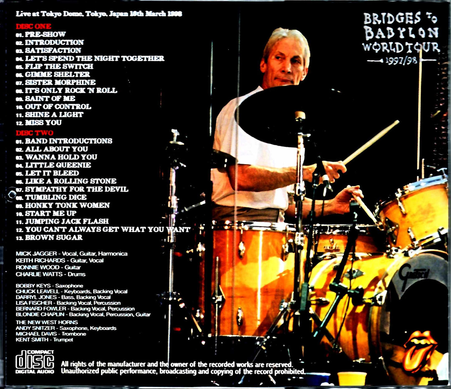 Rolling Stones/Tokyo,Japan 3.16.1998 DAT Master