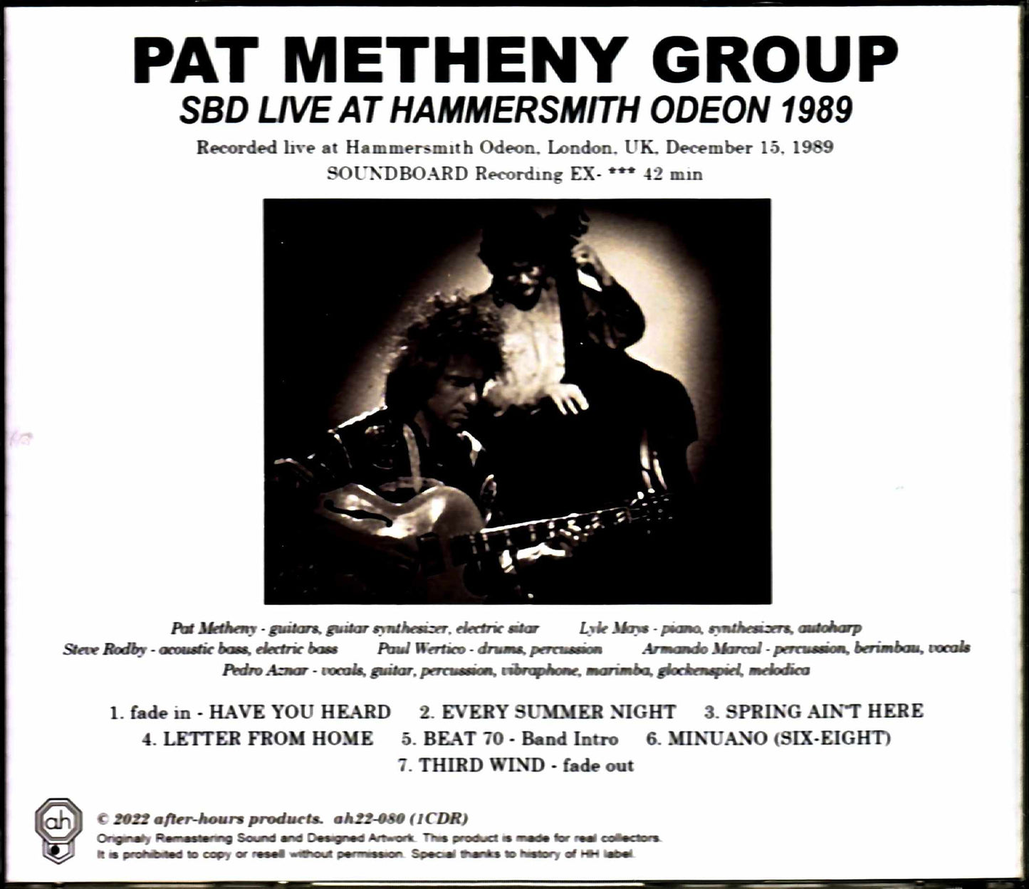 Pat Metheny Group Lyle Mays Pat Metheny Lyle Mays/London,UK 1989