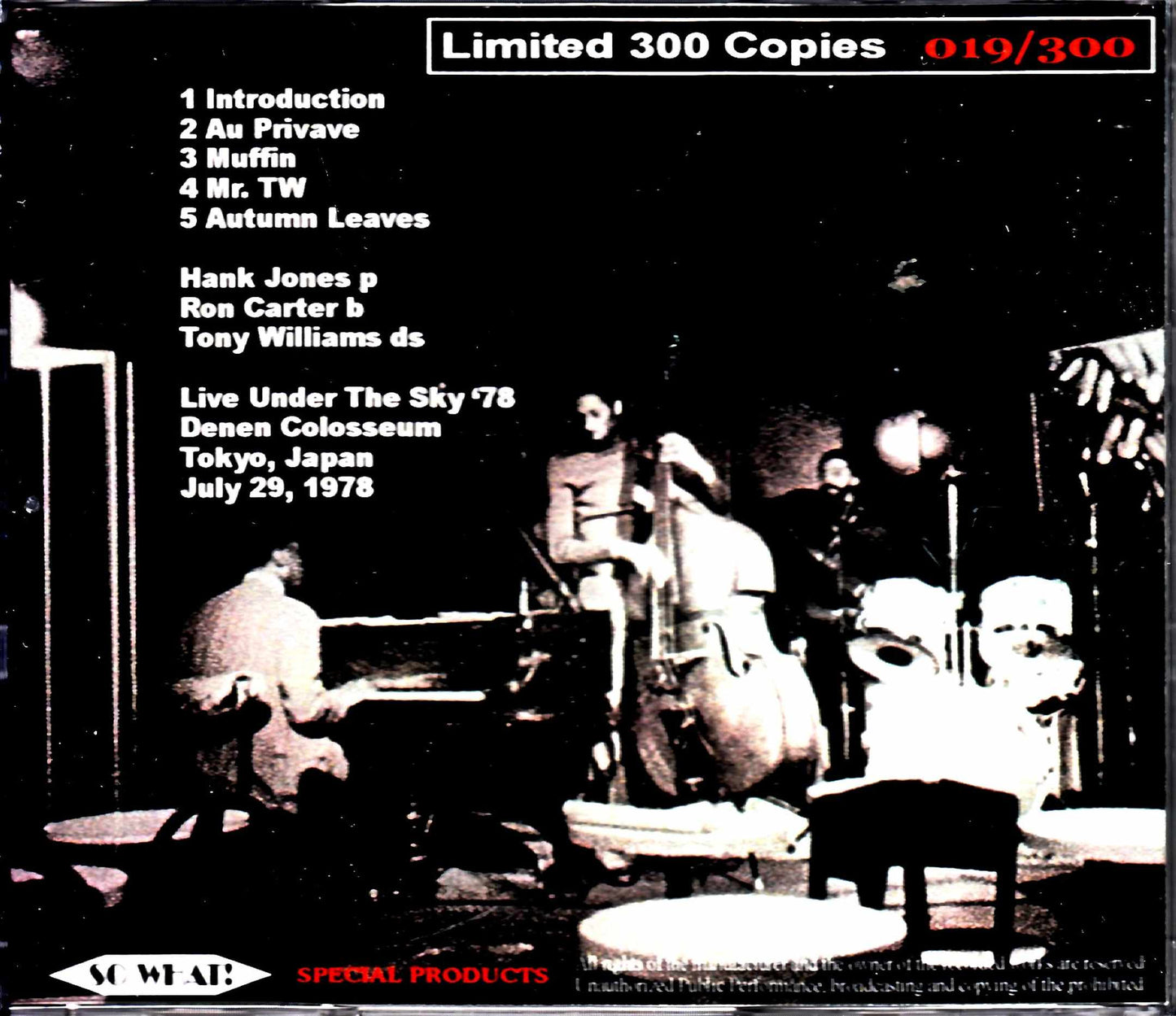 Great Jazz Trio Hank Jones, Ron Carter, Tony Williams Great Jazz Trio/Tokyo, Japan 1978