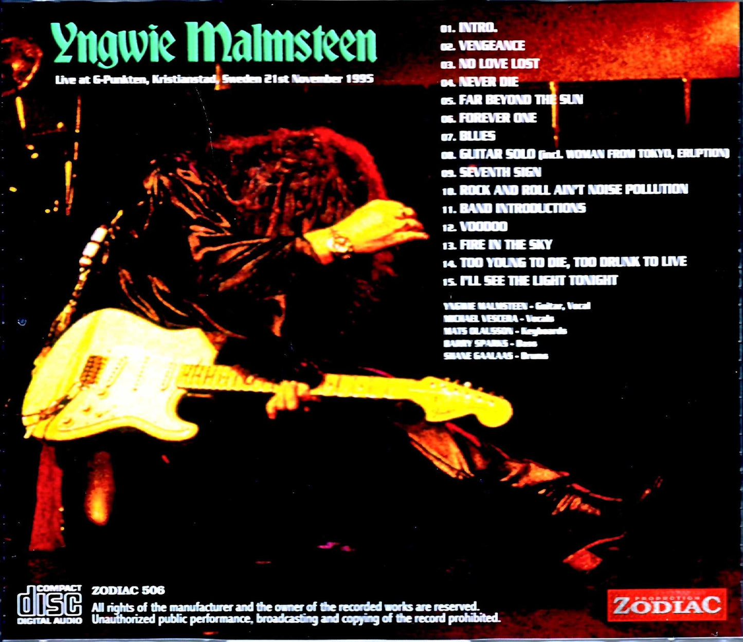 Yngwie Malmsteen/Sweden 1995 DAT Master