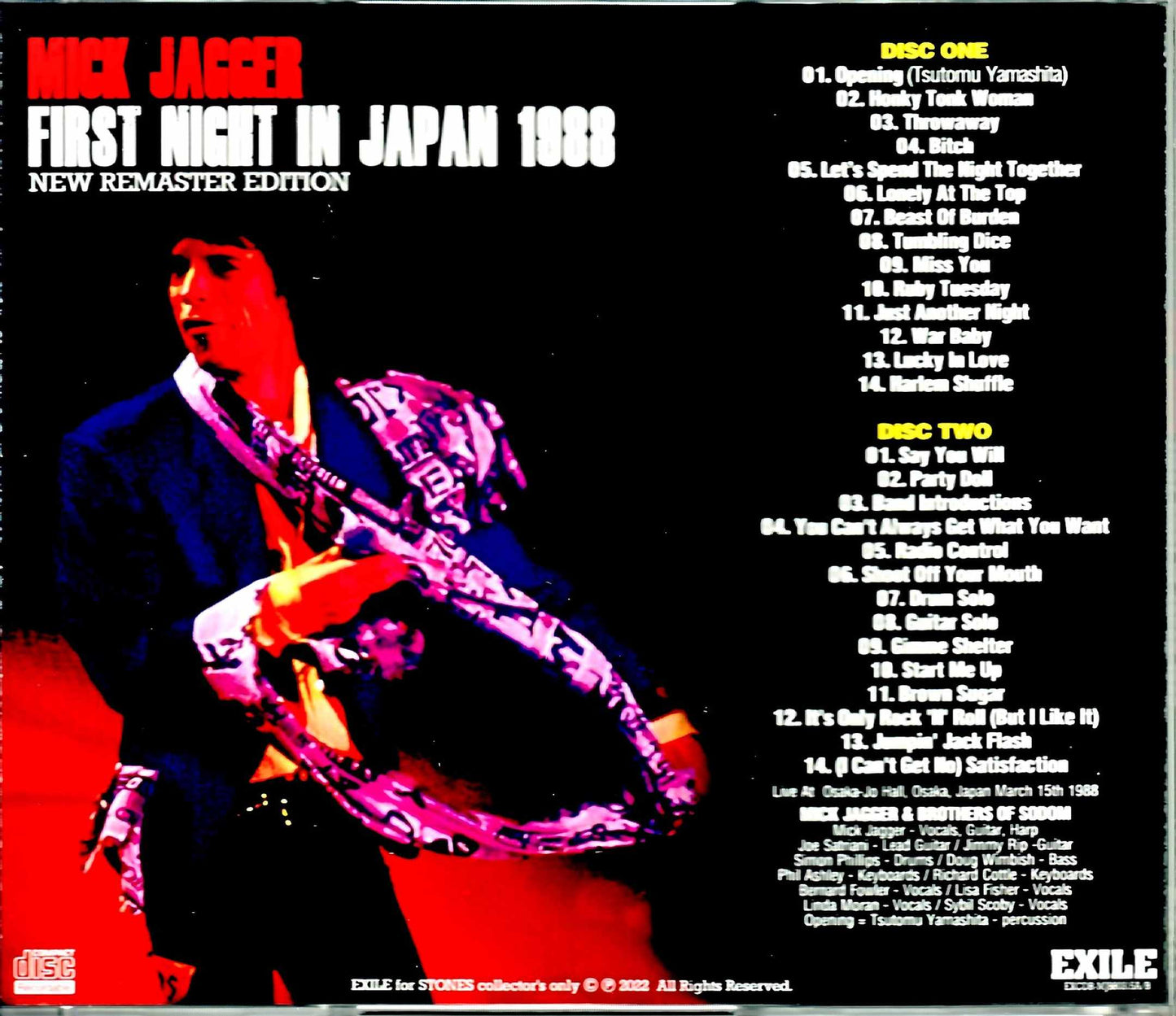 Mick Jagger/Osaka,Japan 1988