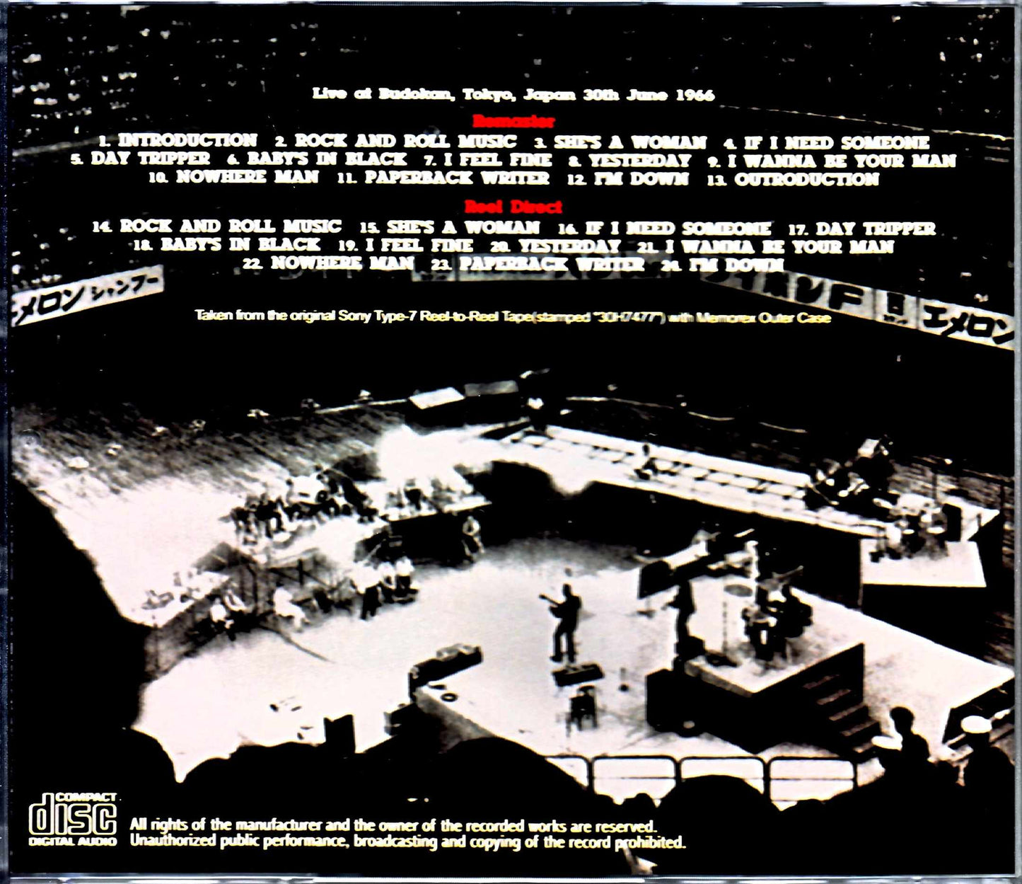 Beatles/Tokyo,Japan 6.30.1966 Reel Recording