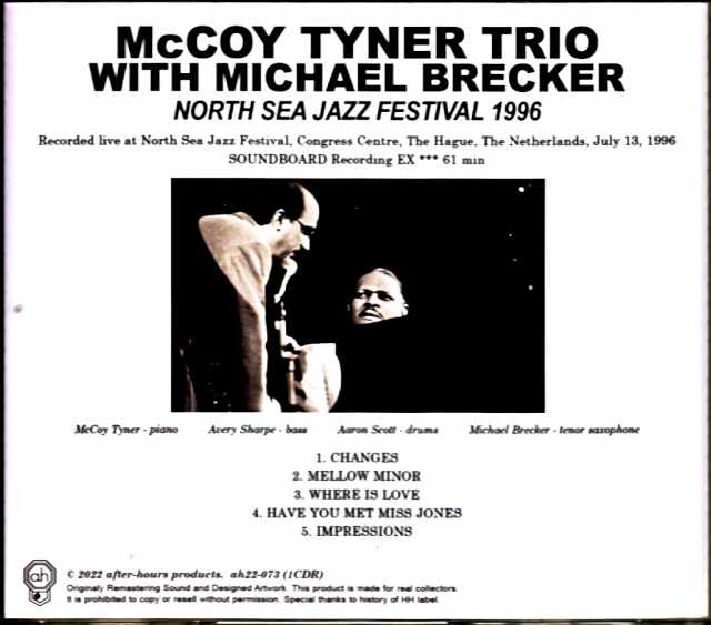 McCoy Tyner Trio Michael Brecker McCoy Tyner Michael Brecker/Netherlands 1996