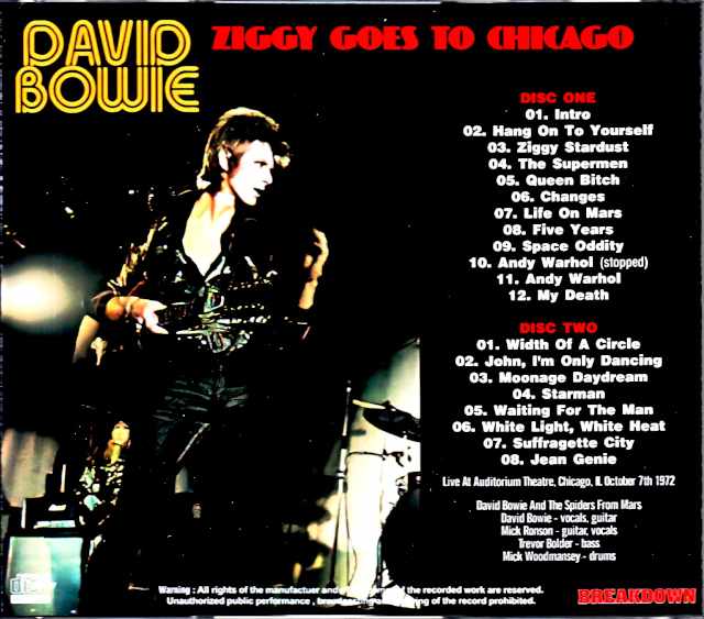 David Bowie/IL,USA 1972 Complete