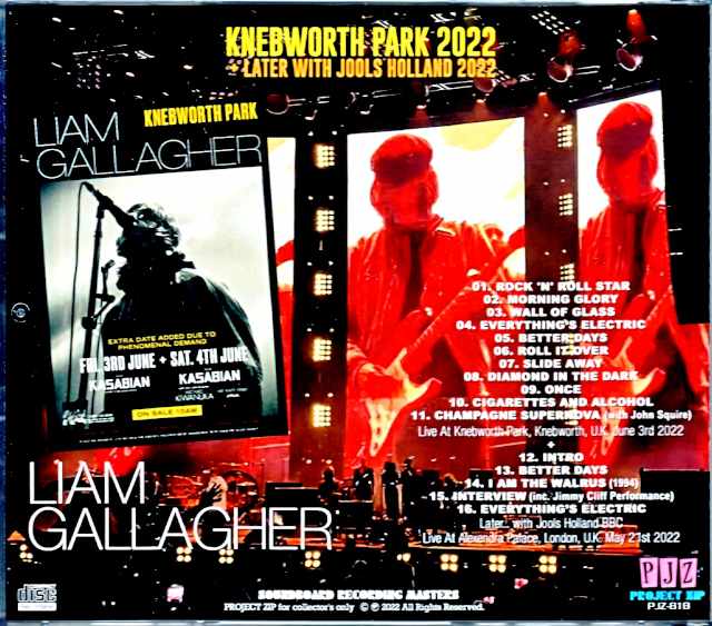 Liam Gallagher/England,UK 2022 & more