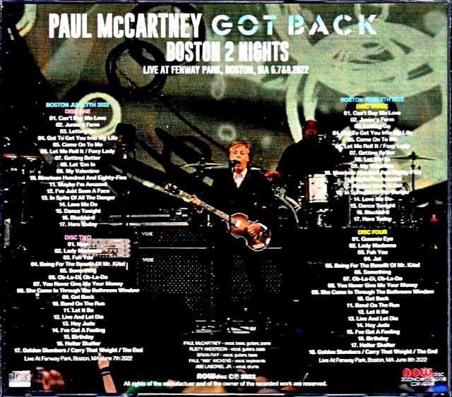 Paul McCartney/MA,USA 2022 2Days