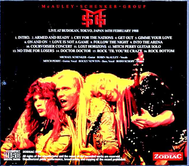 McAuley Schenker Group/Tokyo,Japan 2.16.1988 New Source