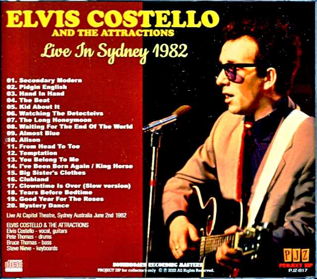 Elvis Costello and the Attractions Elvis Costello/Australia 1982