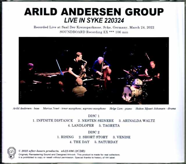 Arild Andersen Group Arild Andersen/Germany 2022 Complete