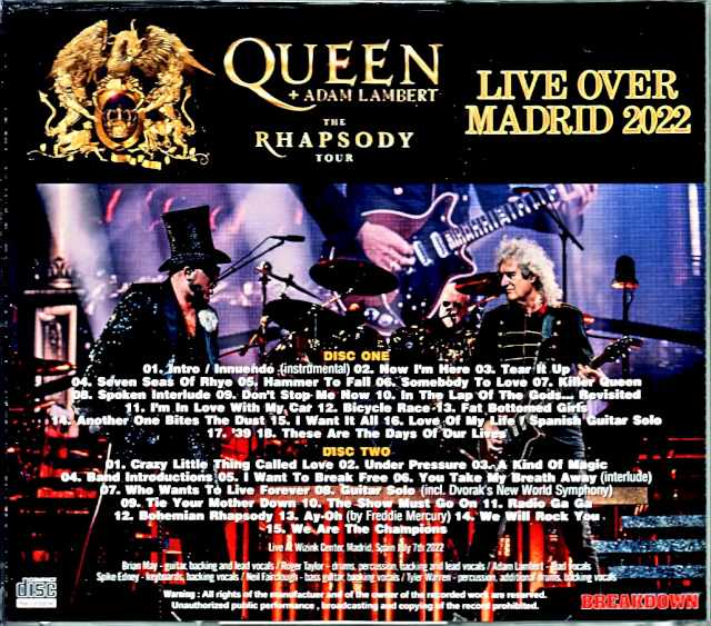 Queen Adam Lambert/Spain 2022 Complete