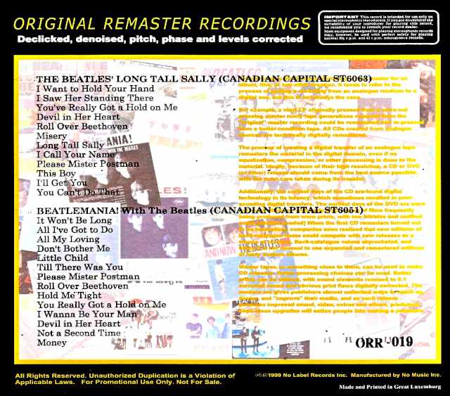 Beatles The Beatles/Long Tall Sally Canadian LP Mix Original Remaster