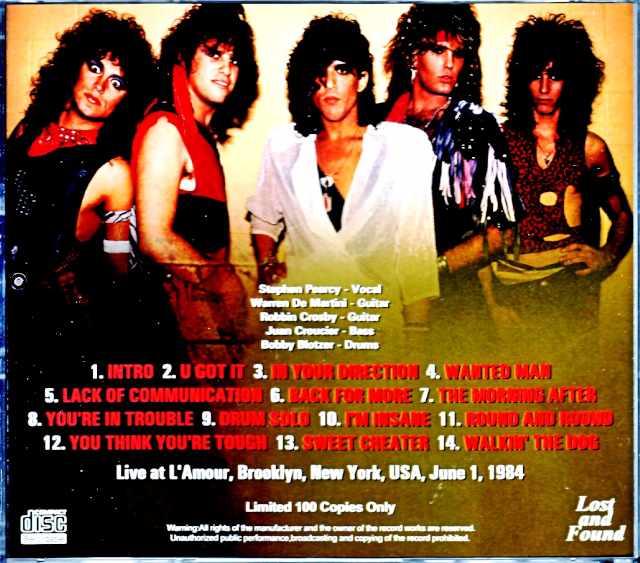 Ratt/NY,USA 1984 Complete