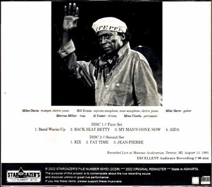 Miles Davis Bill Evans, Mike Stern, Marcus Miller Miles Davis Bill Evans/MI, USA 1981 Upgrade