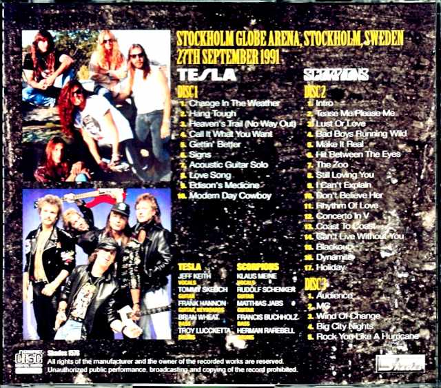 Scorpions Tesla Scorpions Tesla/Sweden 1991