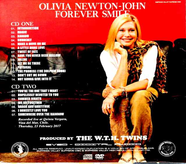 Olivia Newton-John Olivia Newton-John/Eternal Smile Chile 2017 S & V Complete