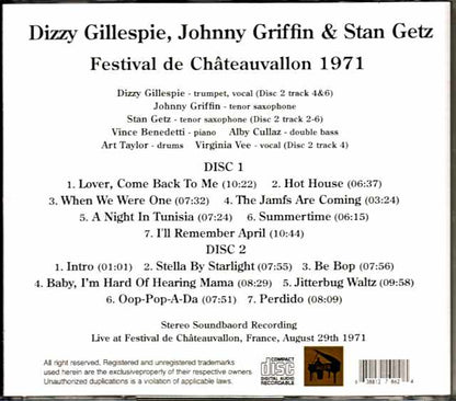 Dizzy Gillespie Johnny Griffin, Stan Getz Dizzy Gillespie Johnny Griffin Stan Getz/France 1971 Complete