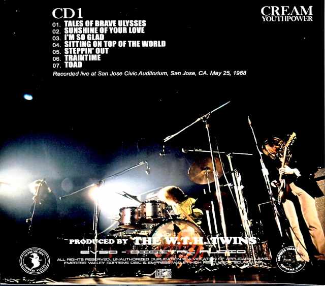 Cream San Jose CA,USA 1968 Raw Generation Master