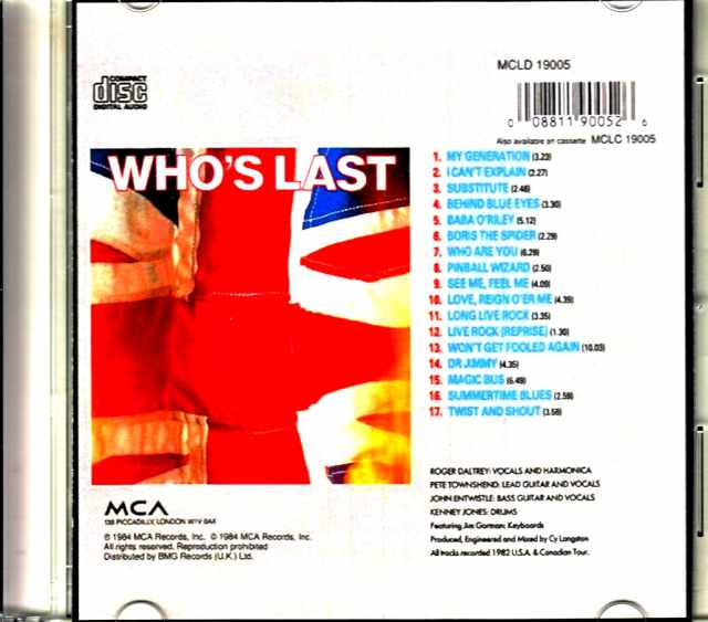 Who,The Who/Who's Last Taken form the UK Edition